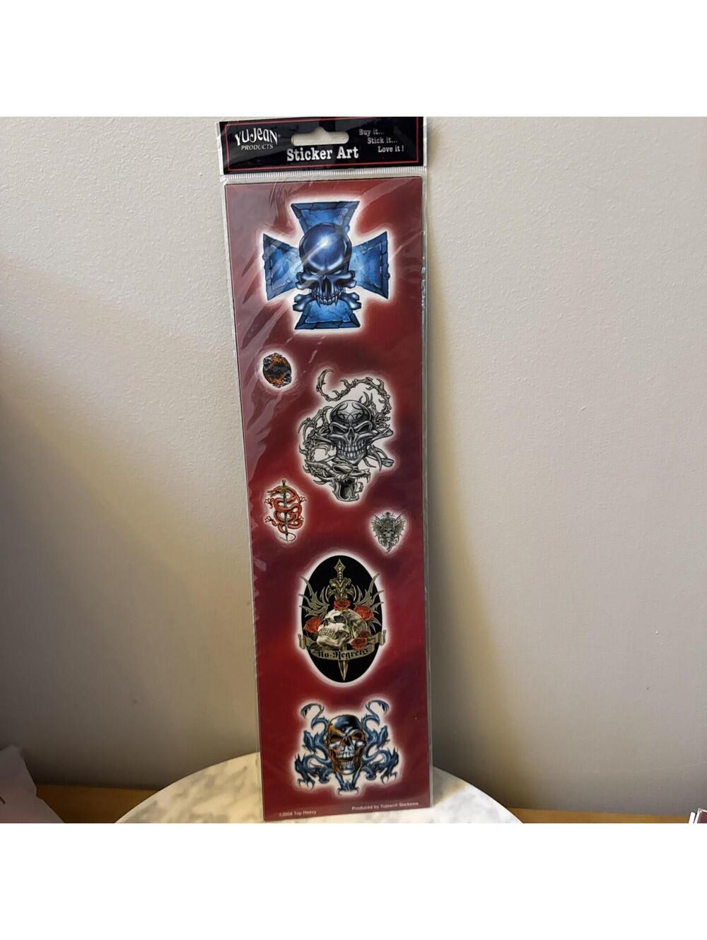 7 Top Heavy Dragon Skull Roses Yujean Window Stickers NEW -2008